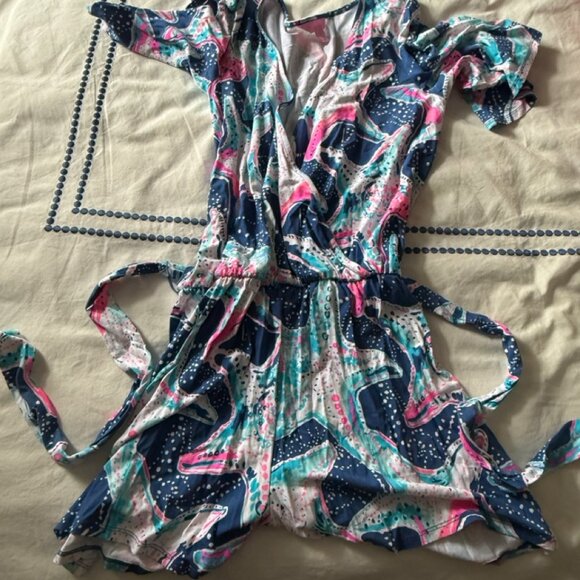 Lilly Pulitzer Madilyn Romper in Starfish - Picture 5 of 8
